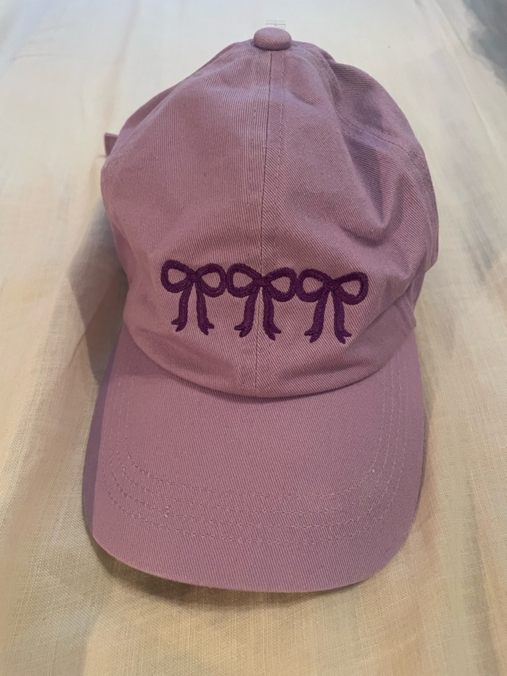 Lavender Bow Embroidered Baseball Cap